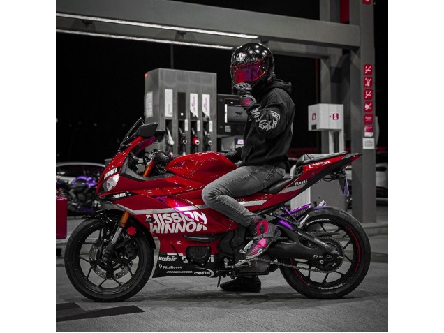 Billige Yamaha YZF R3/R25 Motorrad Verkleidung 2019-2021 - Dunkel Rot Weiss Silber Schwarz Valsir