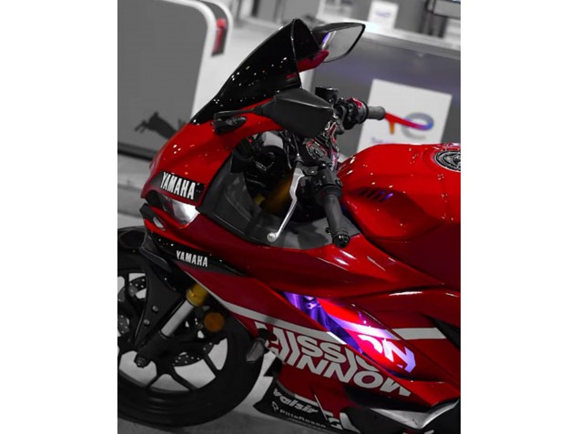 Billige Yamaha YZF R3/R25 Motorrad Verkleidung 2019-2021 - Dunkel Rot Weiss Silber Schwarz Valsir