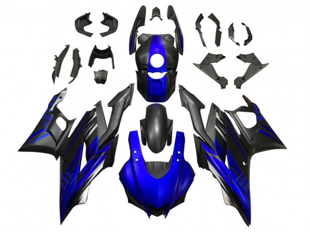 Billige Yamaha YZF R3/R25 Motorrad Verkleidung 2019-2021 - Blau Matt Schwarz