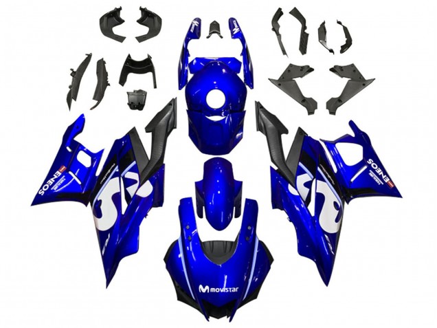 Billige Yamaha YZF R3/R25 Motorrad Verkleidung 2019-2021 - Blau Weiss Schwarz MoviStar ENEOS