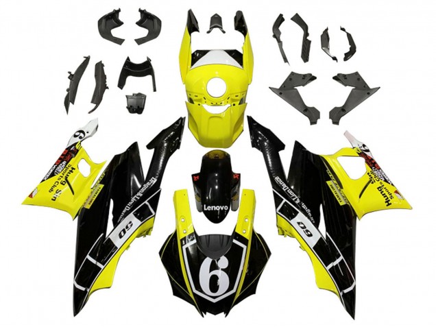 Billige Yamaha YZF R3/R25 Motorrad Verkleidung 2019-2021 - Gelb Weiss Glanzendes Schwarz Lenovo 6