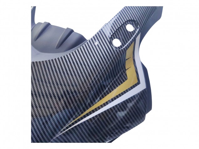 Billige Yamaha YZF R3/R25 Motorrad Verkleidung 2022-2024 - Schwarzer Carbonfaser Stil Goldrot ABBOT