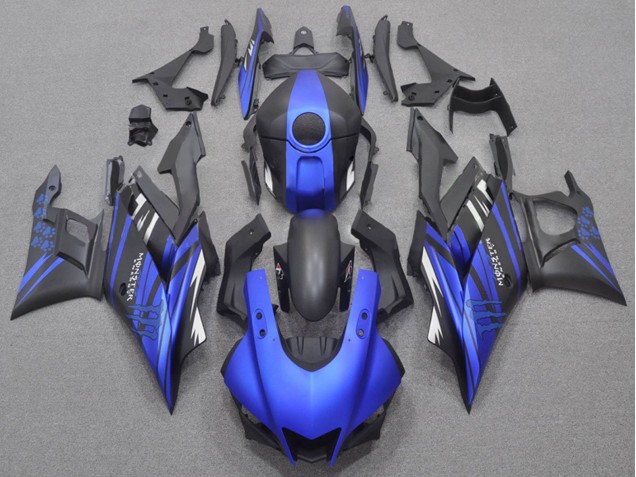 Billige Yamaha YZF R3/R25 Motorrad Verkleidung 2022-2024 - Blau Matt Schwarz Monster