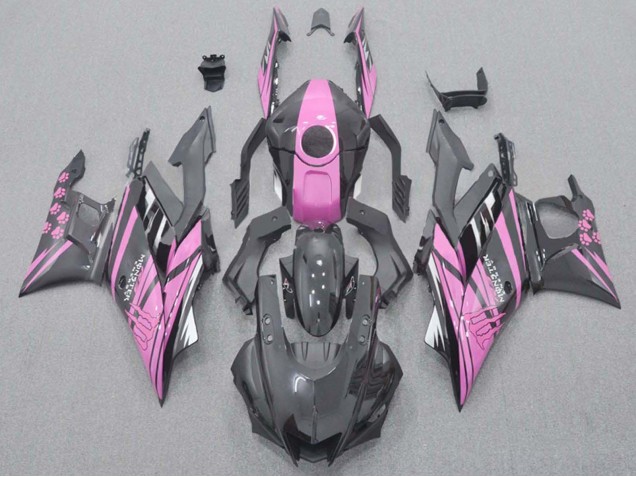 Billige Yamaha YZF R3/R25 Motorrad Verkleidung 2022-2024 - Rosa Schwarz Monster