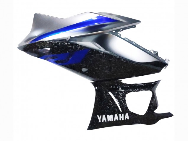 Billige Yamaha YZF R3/R25 Motorrad Verkleidung 2022-2024 - Marble Schwarz Silber Blau Geschmiedet Carbonfaser Stil
