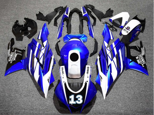 Billige Yamaha YZF R3/R25 Motorrad Verkleidung 2022-2024 - Blau Weiss Schwarz Petronas Yamalube 13