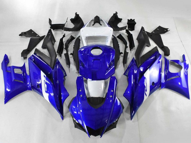 Billige Yamaha YZF R3/R25 Motorrad Verkleidung 2022-2024 - Blau Weiss Matt Schwarz