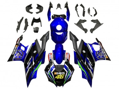 Billige Yamaha YZF R3/R25 Motorrad Verkleidung 2022-2024 - Blau Grun Schwarz ENEOS 46