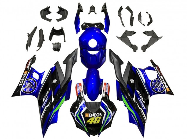 Billige Yamaha YZF R3/R25 Motorrad Verkleidung 2022-2024 - Blau Grun Schwarz ENEOS 46