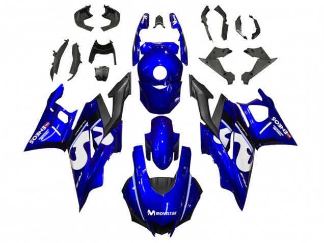 Billige Yamaha YZF R3/R25 Motorrad Verkleidung 2022-2024 - Blau Weiss Schwarz MoviStar ENEOS