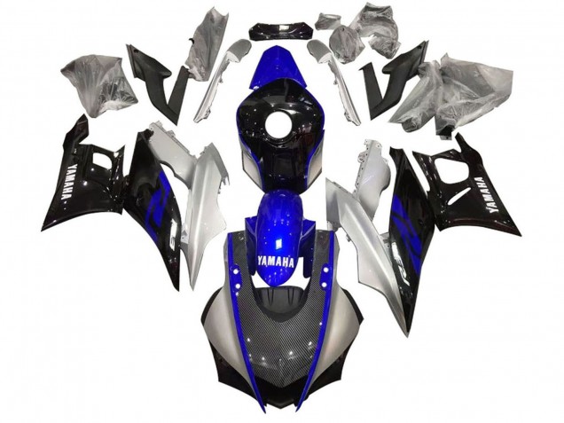 Billige Yamaha YZF R3/R25 Motorrad Verkleidung 2022-2024 - Silber Blau Schwarz Carbonfaser Stil