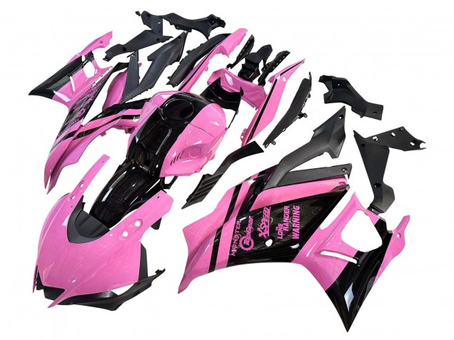 Billige Yamaha YZF R3/R25 Motorrad Verkleidung 2022-2024 - Rosa Glanzendes Schwarz Monster