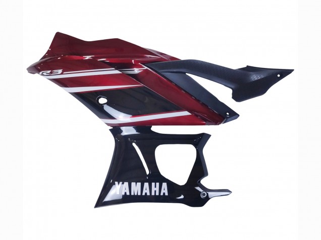 Billige Yamaha YZF R3/R25 Motorrad Verkleidung 2022-2024 - Rot Weiss Glanzendes Schwarz