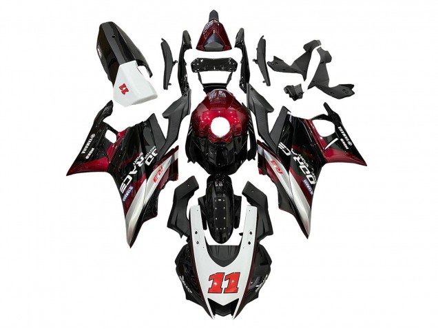 Billige Yamaha YZF R3/R25 Motorrad Verkleidung 2022-2024 - Rot Silber Schwarz 11