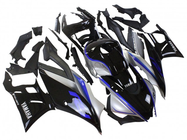Billige Yamaha YZF R3/R25 Motorrad Verkleidung 2022-2024 - Silber Blau Glanzendes Schwarz