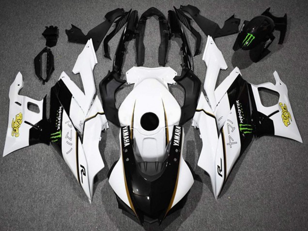 Billige Yamaha YZF R3/R25 Motorrad Verkleidung 2022-2024 - Weiss Schwarz Grun Monster
