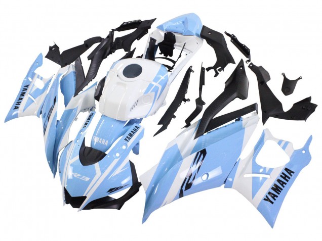 Billige Yamaha YZF R3/R25 Motorrad Verkleidung 2022-2024 - Weiss Hellblau