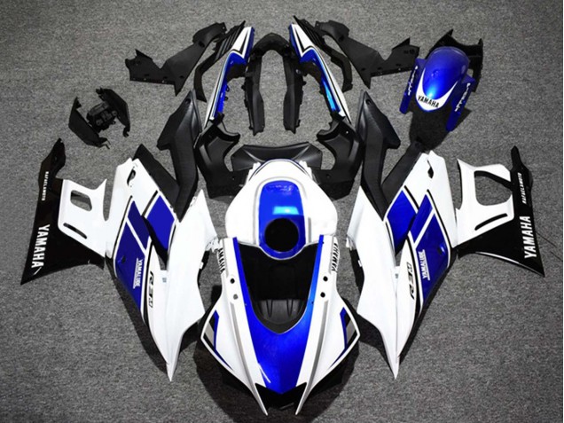 Billige Yamaha YZF R3/R25 Motorrad Verkleidung 2022-2024 - Weiss Blau Glanzendes Schwarz Yamalube
