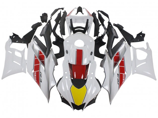 Billige Yamaha YZF R3/R25 Motorrad Verkleidung 2022-2024 - Weiss Rot Gelb Schwarz