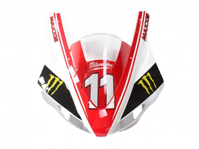 Billige Yamaha YZF 1000 R1 Motorrad Verkleidung 1998-1999 - Rot Weiss Schwarz Gelb Monster Milwaukee MAXXIS 11