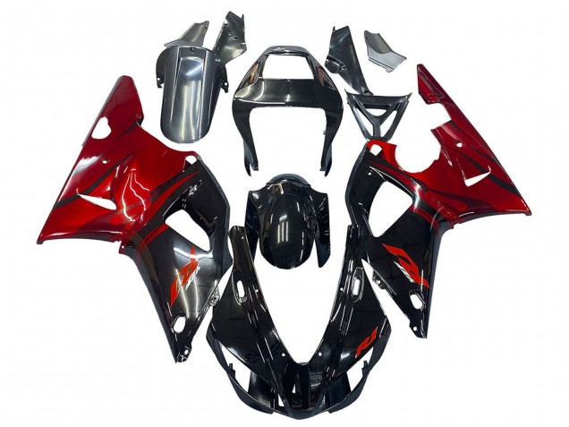 Billige Yamaha YZF 1000 R1 Motorrad Verkleidung 1998-1999 - Glanzendes Schwarz Rot