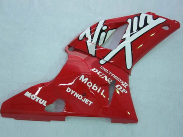 Billige Yamaha YZF 1000 R1 Motorrad Verkleidung 1998-1999 - Rot Weiss Schwarz Dunlop