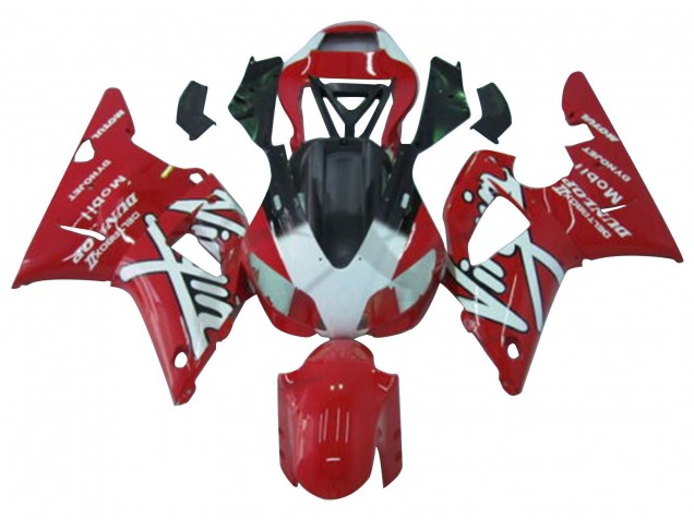 Billige Yamaha YZF 1000 R1 Motorrad Verkleidung 1998-1999 - Rot Weiss Schwarz Dunlop