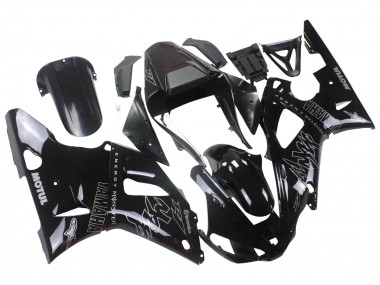 Billige Yamaha YZF 1000 R1 Motorrad Verkleidung 2000-2001 - Glanzendes Schwarz Weiss Monster Motul