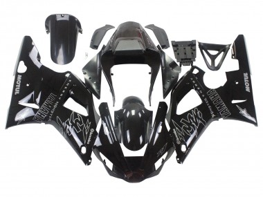 Billige Yamaha YZF 1000 R1 Motorrad Verkleidung 2000-2001 - Glanzendes Schwarz Weiss Monster Motul