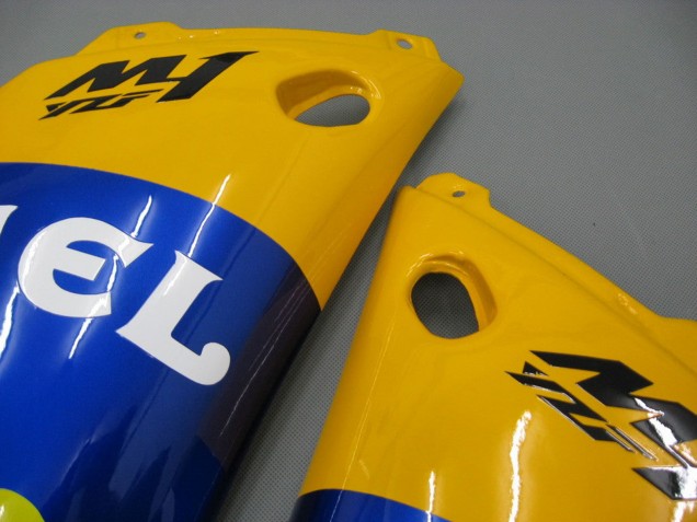 Billige Yamaha YZF 1000 R1 Motorrad Verkleidung 2000-2001 - Weiss Gelb Blau Motul Kamel
