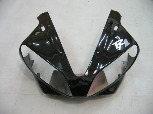 Billige Yamaha YZF 1000 R1 Motorrad Verkleidung 2000-2001 - Glanzendes Schwarz Weiss Aufkleber