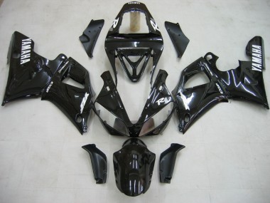 Billige Yamaha YZF 1000 R1 Motorrad Verkleidung 2000-2001 - Glanzendes Schwarz Weiss Aufkleber