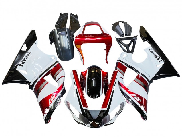 Billige Yamaha YZF 1000 R1 Motorrad Verkleidung 2000-2001 - Rot Weiss Glanzendes Schwarz