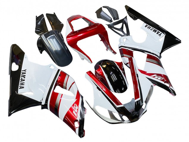 Billige Yamaha YZF 1000 R1 Motorrad Verkleidung 2000-2001 - Rot Weiss Glanzendes Schwarz
