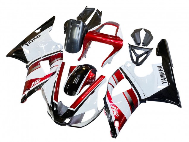 Billige Yamaha YZF 1000 R1 Motorrad Verkleidung 2000-2001 - Rot Weiss Glanzendes Schwarz