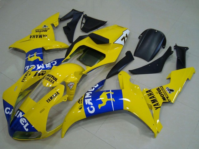 Billige Yamaha YZF R1 Motorrad Verkleidung 2002-2003 - Gelb Blau Kamel Motul