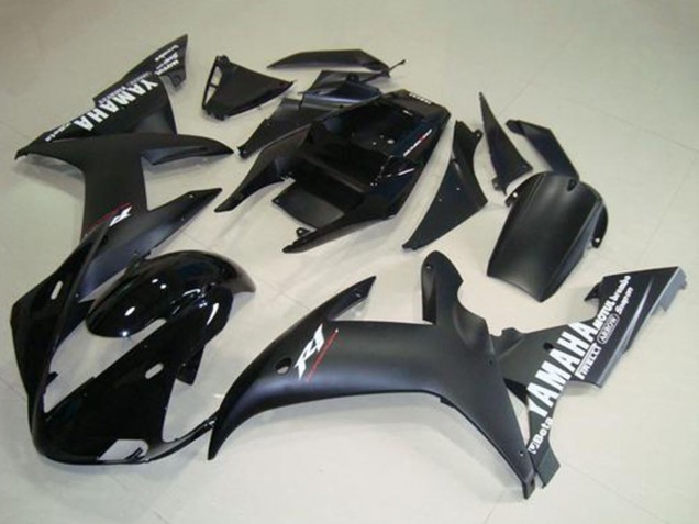 Billige Yamaha YZF R1 Motorrad Verkleidung 2002-2003 - Glanzendes Schwarz Matt Schwarz Weiss Aufkleber