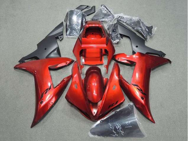 Billige Yamaha YZF 1000 R1 Motorrad Verkleidung 2002-2003 - Rot Matt Schwarz
