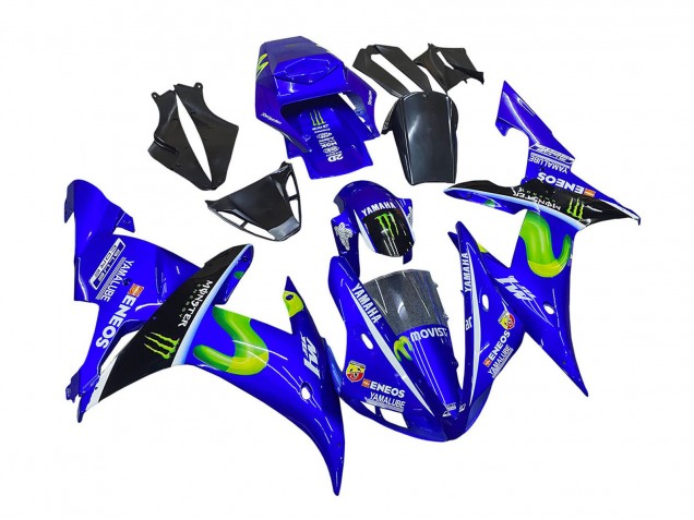 Billige Yamaha YZF 1000 R1 Motorrad Verkleidung 2002-2003 - Blau Schwarz Grun MoviStar ENEOS Monster