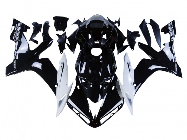 Billige Yamaha YZF 1000 R1 Motorrad Verkleidung 2004-2006 - Glanzendes Schwarz Weiss Motul