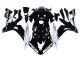 Billige Yamaha YZF 1000 R1 Motorrad Verkleidung 2004-2006 - Glanzendes Schwarz Weiss Motul