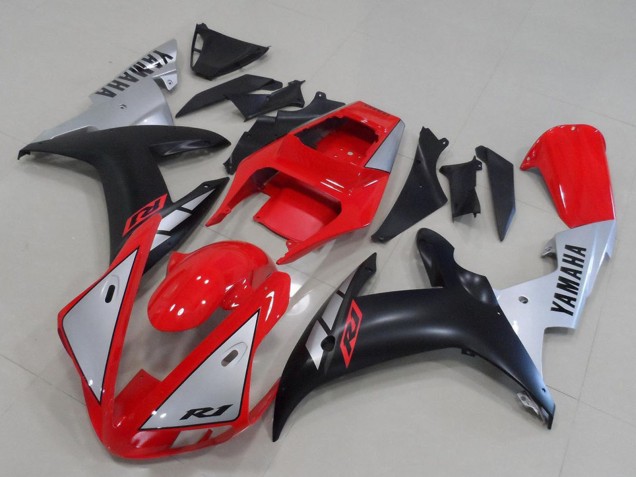 Billige Yamaha YZF R1 Motorrad Verkleidung 2002-2003 - Rot Silber Matt Schwarz