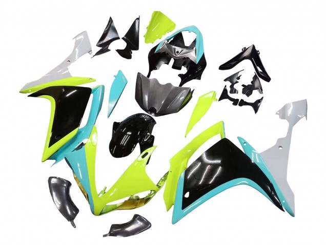 Billige Yamaha YZF 1000 R1 Motorrad Verkleidung 2007-2008 - Hellblau Limetten Grun Schwarz
