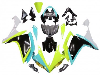Billige Yamaha YZF 1000 R1 Motorrad Verkleidung 2007-2008 - Hellblau Limetten Grun Schwarz