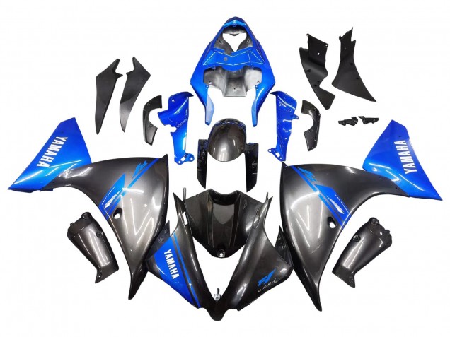 Billige Yamaha YZF 1000 R1 Motorrad Verkleidung 2012-2014 - Blau Glanzendes Schwarz