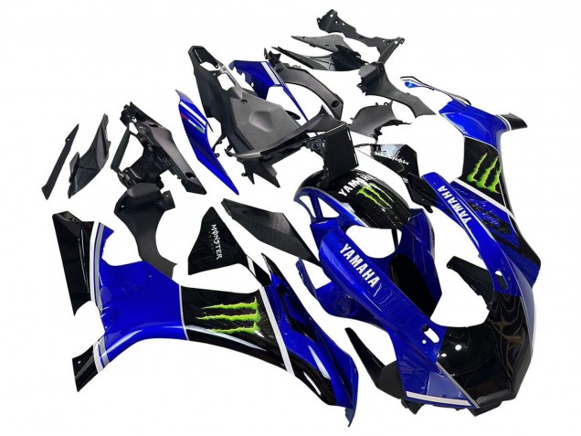 Billige Yamaha YZF 1000 R1 Motorrad Verkleidung 2015-2019 - Blau Glanzendes Schwarz Grun Monster