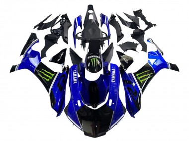 Billige Yamaha YZF 1000 R1 Motorrad Verkleidung 2015-2019 - Blau Glanzendes Schwarz Grun Monster