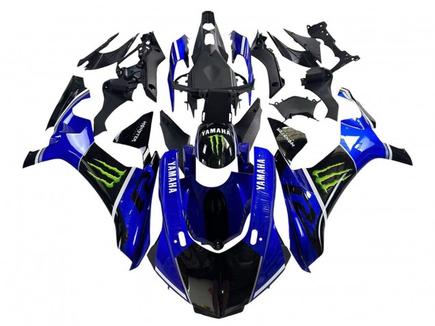 Billige Yamaha YZF 1000 R1 Motorrad Verkleidung 2015-2019 - Blau Glanzendes Schwarz Grun Monster