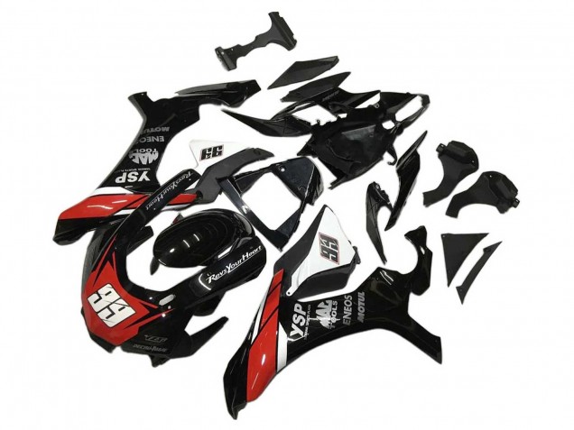 Billige Yamaha YZF 1000 R1 Motorrad Verkleidung 2020-2025 - Glanzendes Schwarz Weiss Rot YSP ENEOS Motul 99