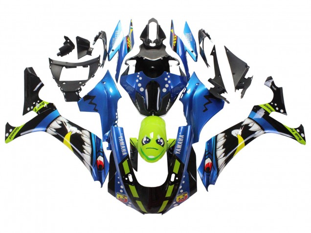 Billige Yamaha YZF 1000 R1 Motorrad Verkleidung 2020-2025 - Blau Grun Schwarz Hai